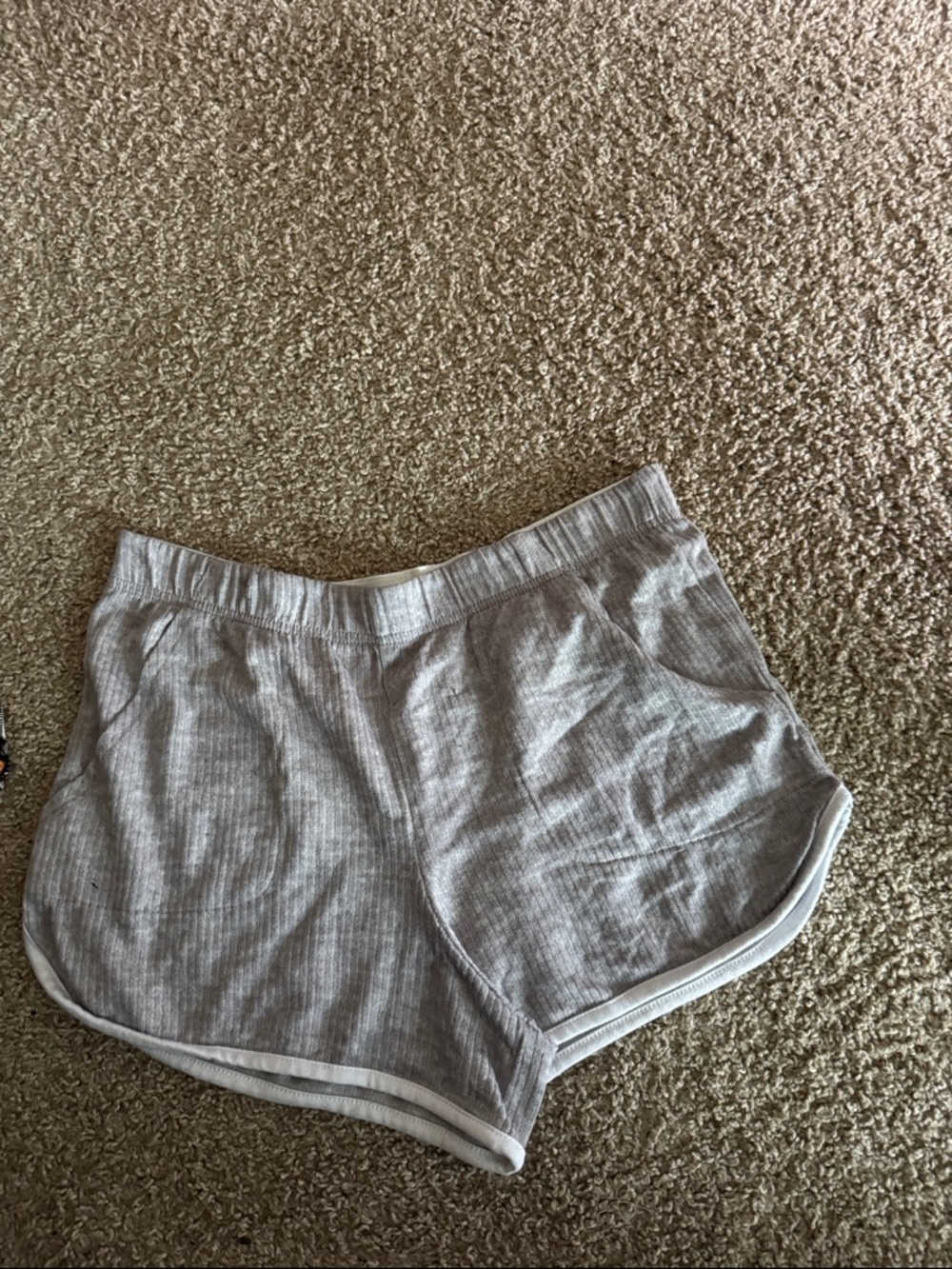 Jockey Gray Ribbed Lounge Shorts